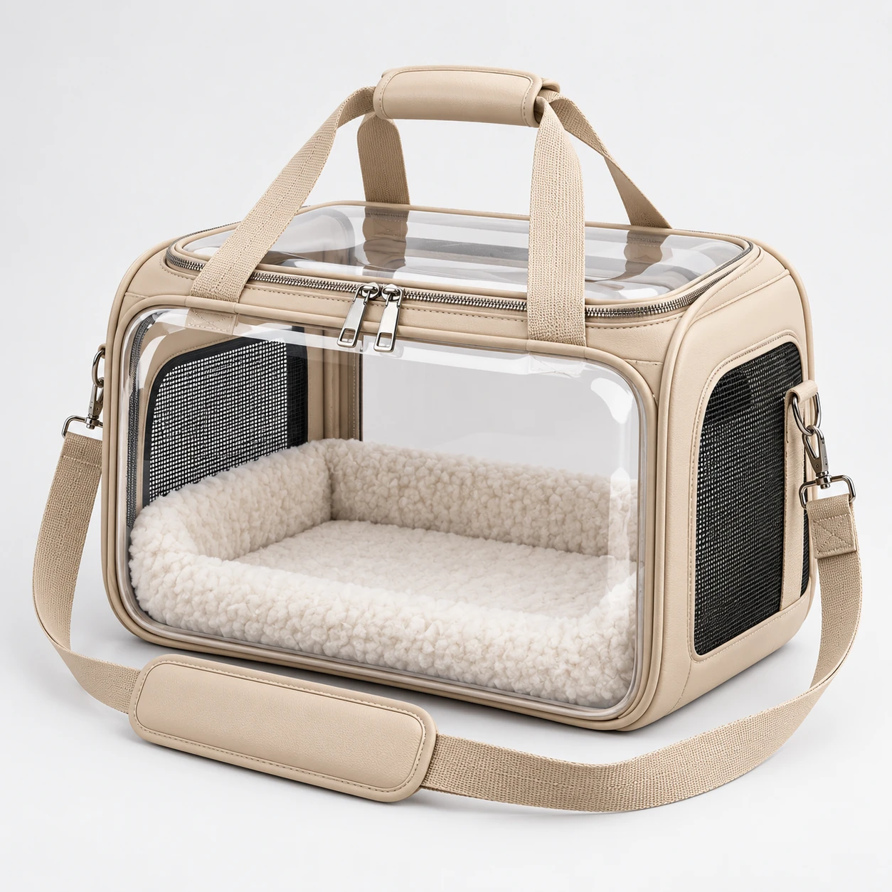 ST-170 Taba Yumuşak Tabanlı Geniş Şeffaf Pet Taşıma Çantası