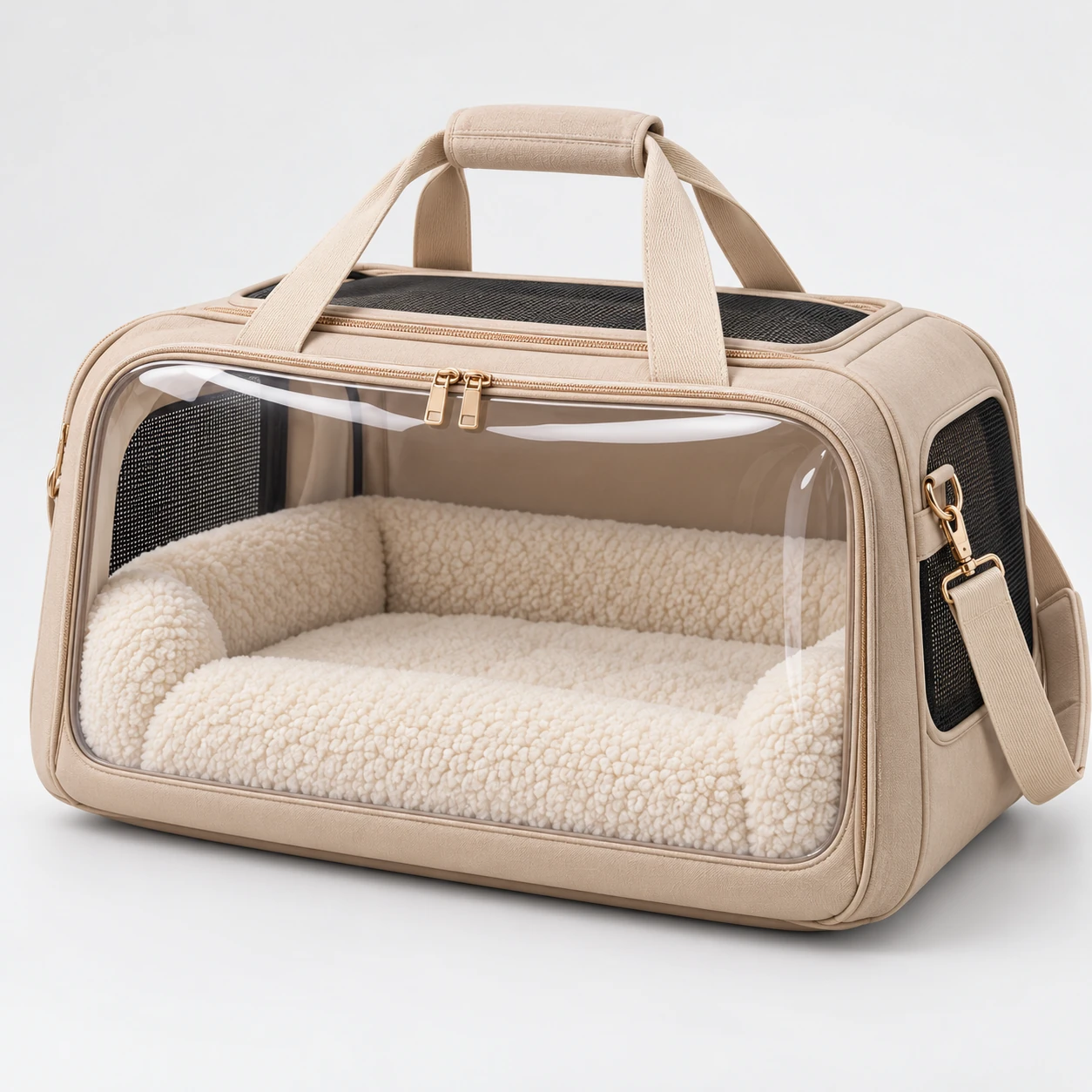 ST-180 Taba Geniş Yumuşak Tabanlı Şeffaf Pet Taşıma Çantası