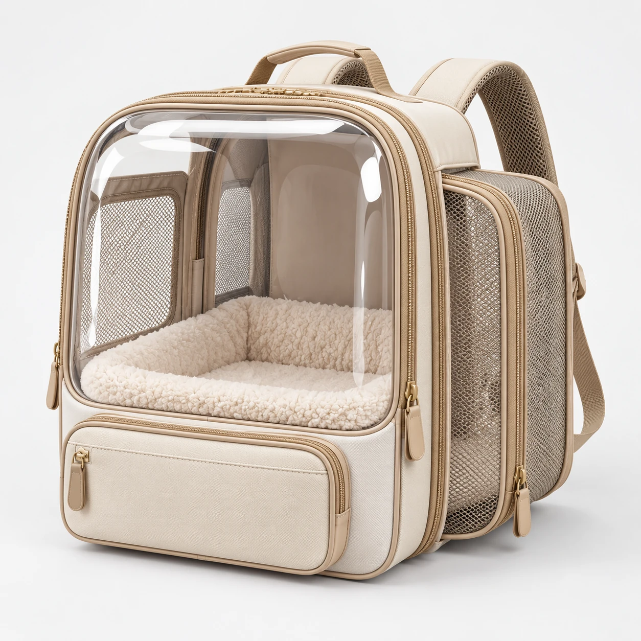 ST-182 Taba Ön Cepli Premium Şeffaf Pet Sırt Çantası