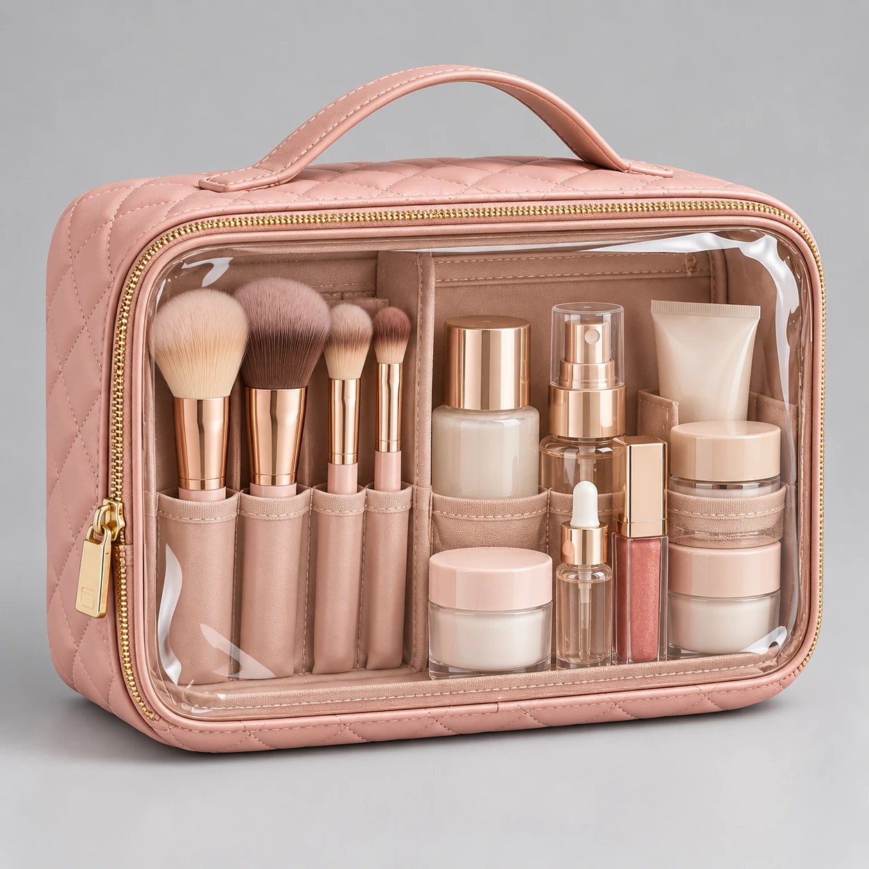 ST-280 Rose Gold Şeffaf Profesyonel Vanity Organizer