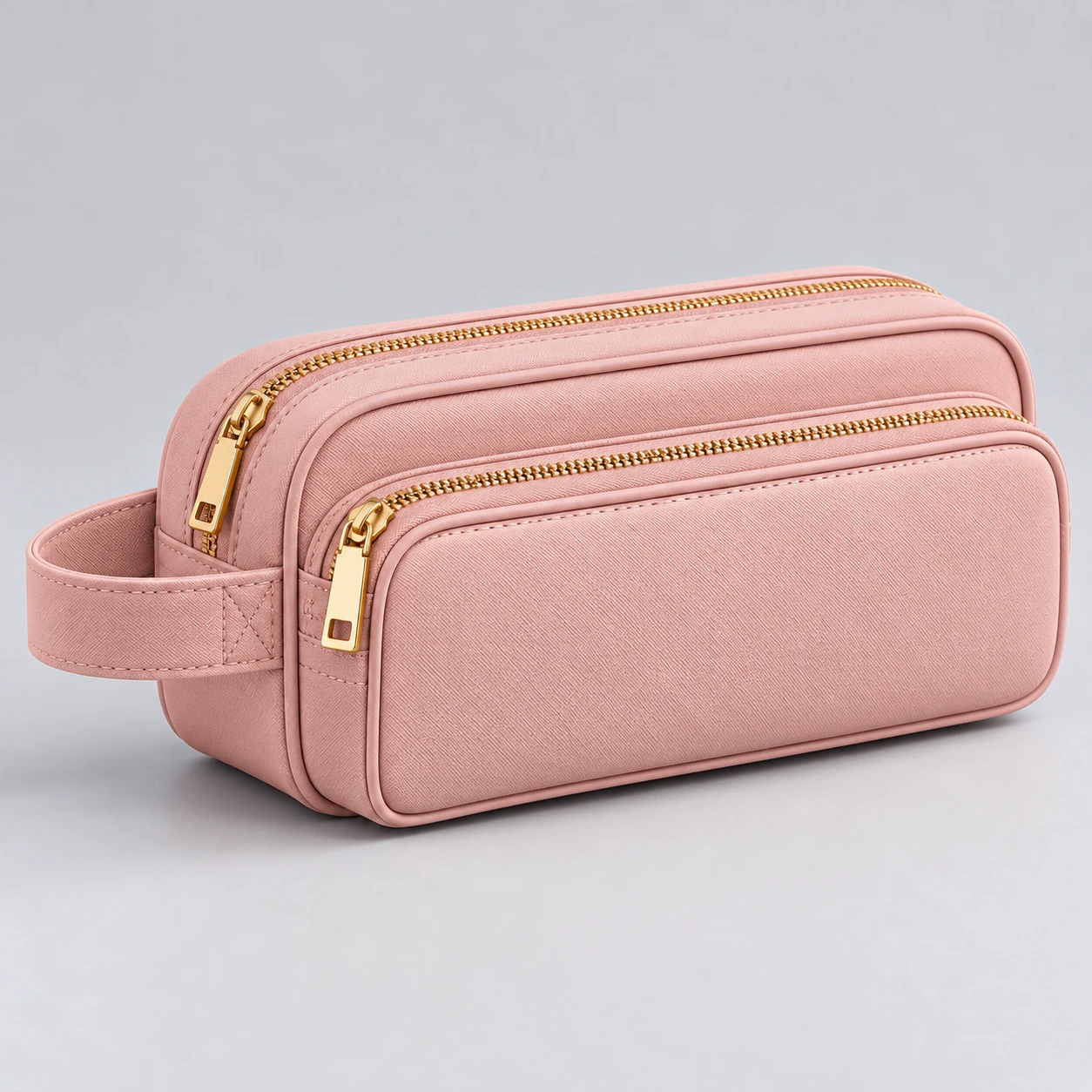 ST-284 Pudra Çift Fermuarlı Seyahat Kozmetik Pouch