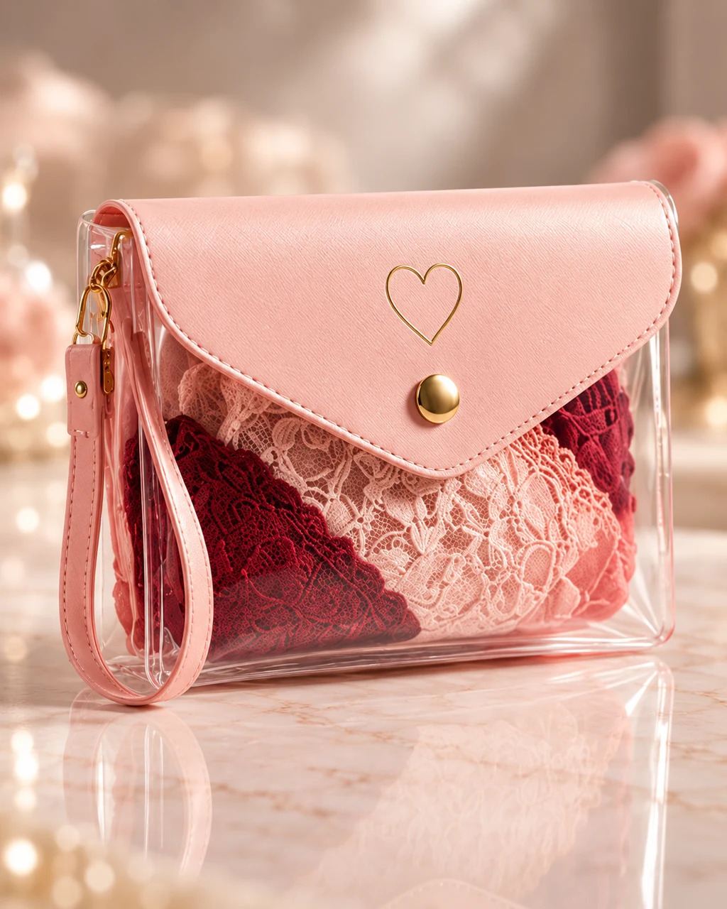 ST-315 Pudra Kapaklı Bilek Askılı İç Giyim Clutch