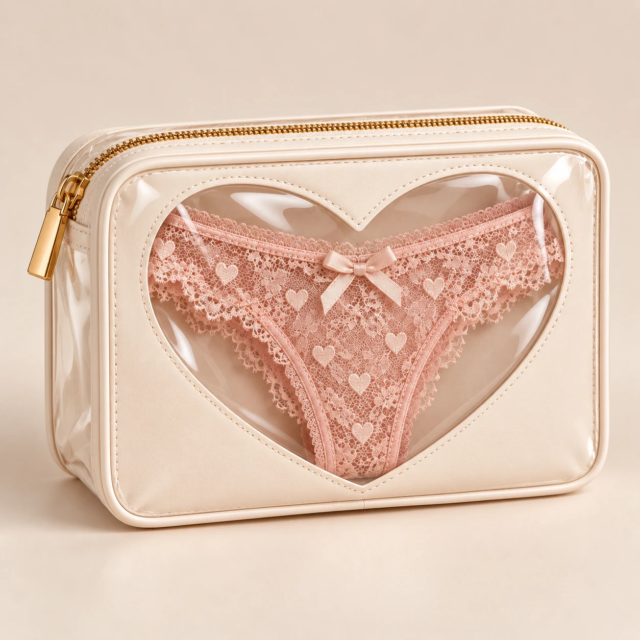 ST-318 Krem Kalp Pencereli Premium Pouch görünüm 2