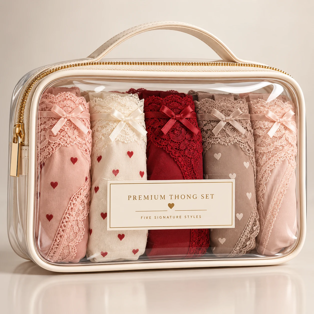 ST-322 Rose Gold Etiket Pencereli Premium Organizer