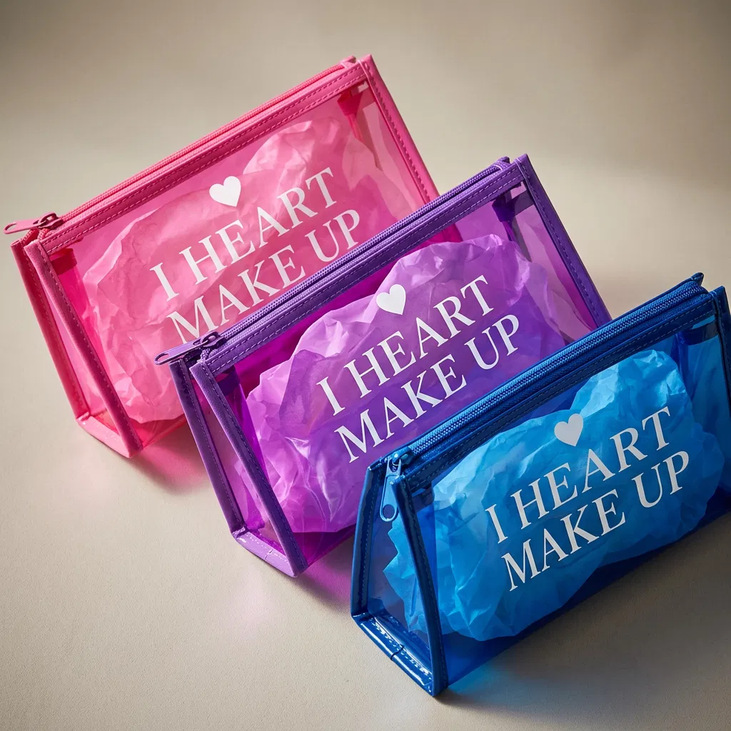 BUJE-28 I Love Makeup Şeffaf Çanta 7 Renk görünüm 2