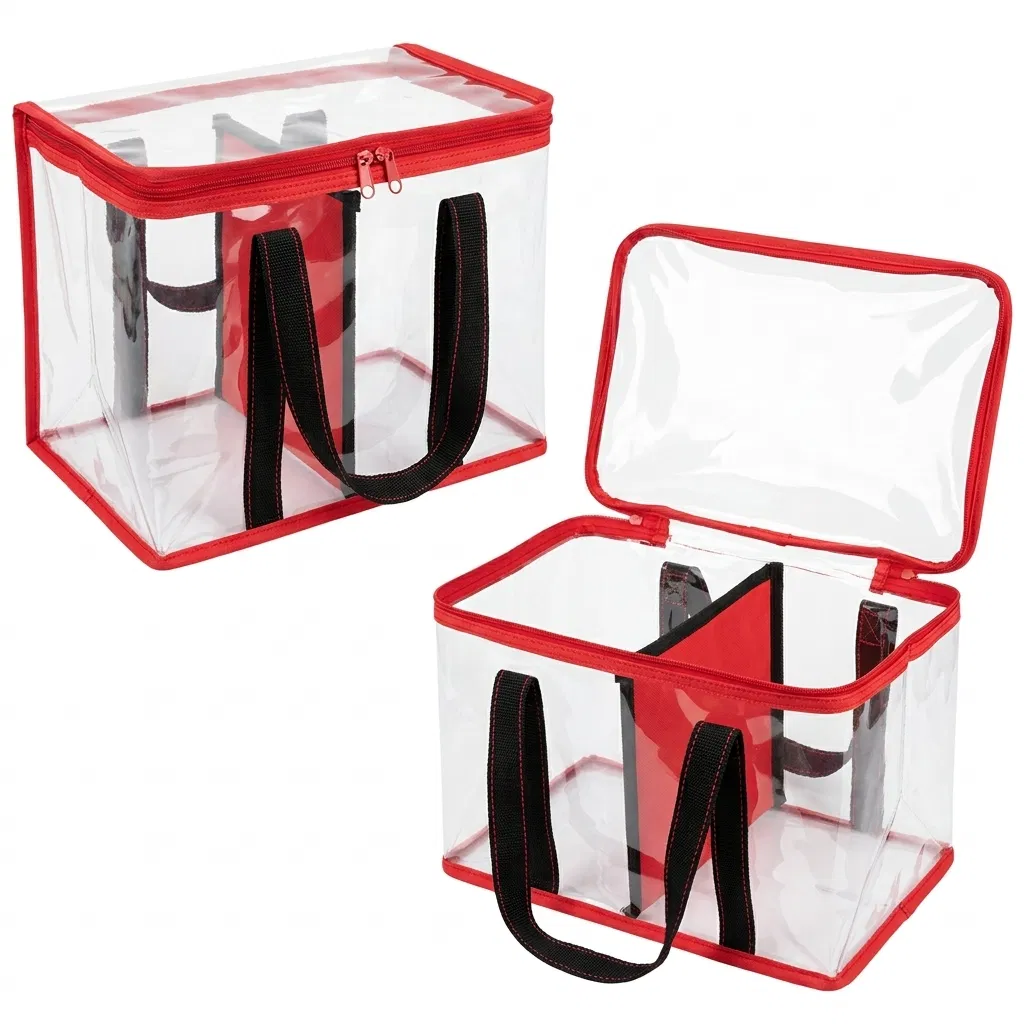 ST-011 Kırmızı Biyeli Şeffaf Kutu Organizer