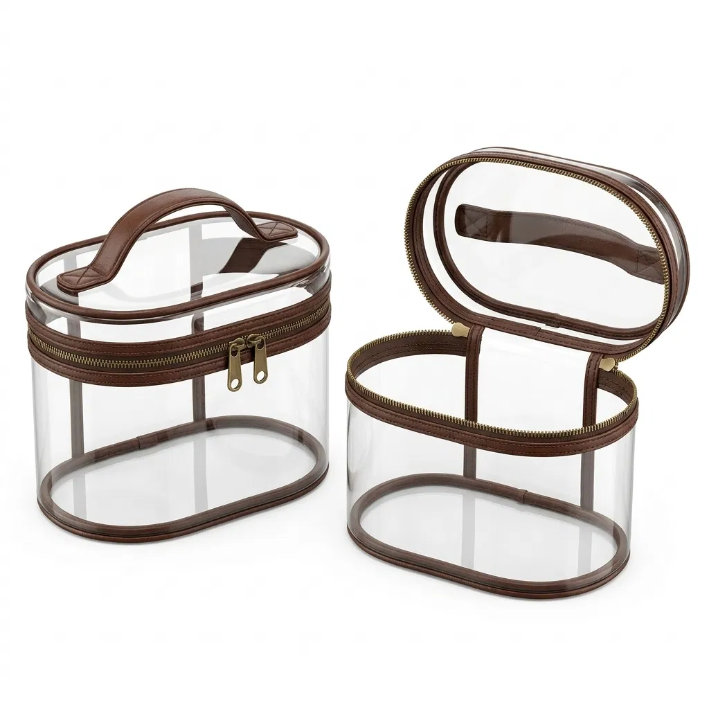 ST-012 Kahve Biyeli Oval Şeffaf Organizer Serisi