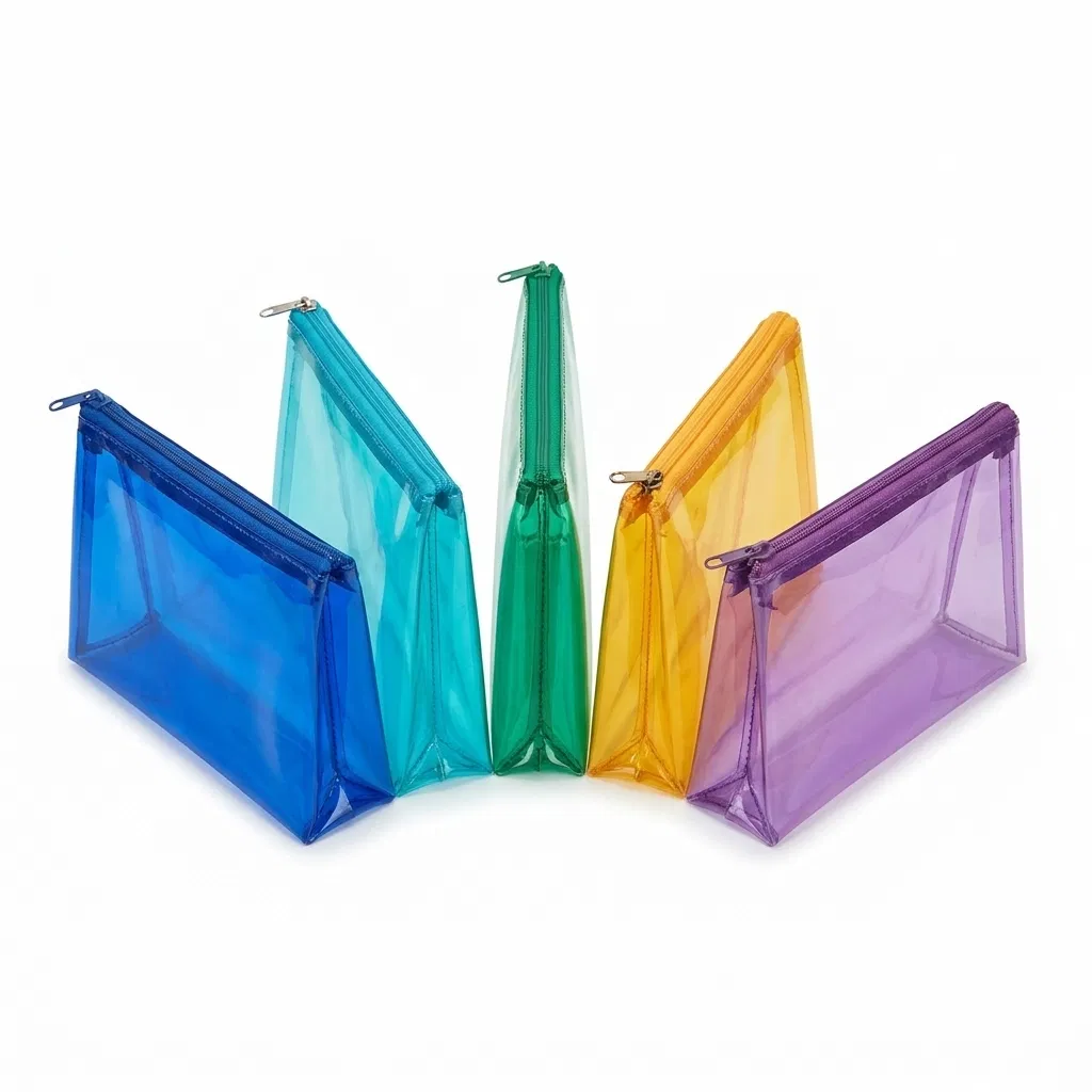 ST-013 Üçgen Form Şeffaf Makyaj Çantası 5 Renk