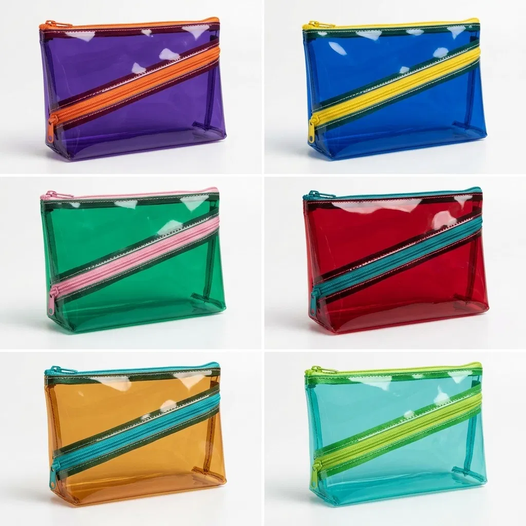 ST-027 Çapraz Fermuarlı Şeffaf Clutch 6 Renk