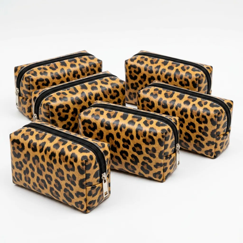 BUJE-12 Leopar Desenli Makyaj Çantası