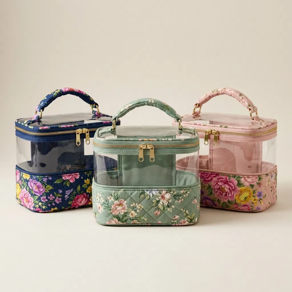 ST-035 Floral Desenli Premium Vanity Çanta 4 Renk