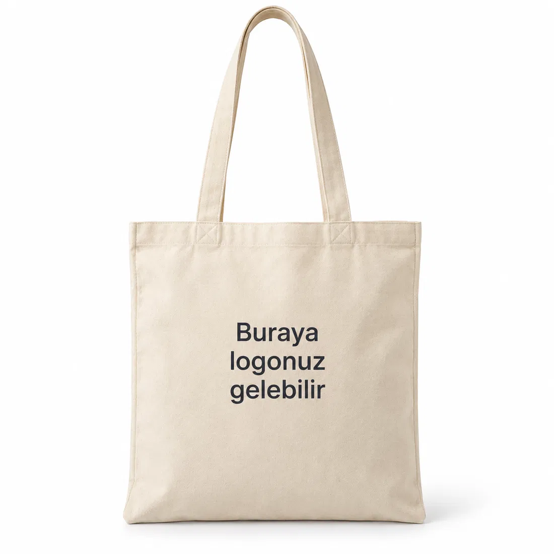 ST-073 Doğal Ham Bez Uzun Saplı Tote