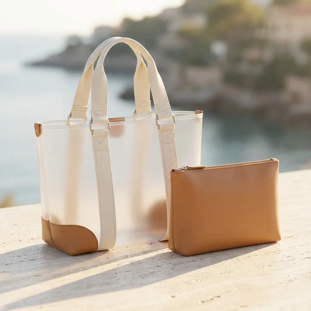 ST-088 Şeffaf Tote ve Taba Pouch — 2 Model