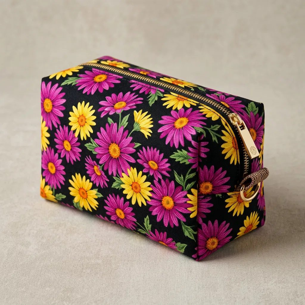 BUJE-31 Desenli Uzun Form Fermuarlı Şeffaf Pouch görünüm 2