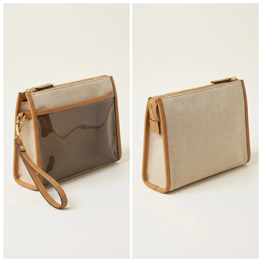 ST-098 Bez Panelli Şeffaf Bilek Askılı Clutch