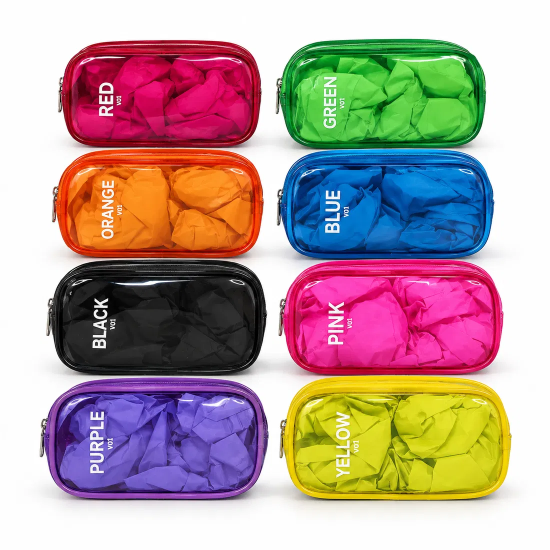 ST-107 İsim Baskılı Mini Şeffaf Organizer 8 Renk