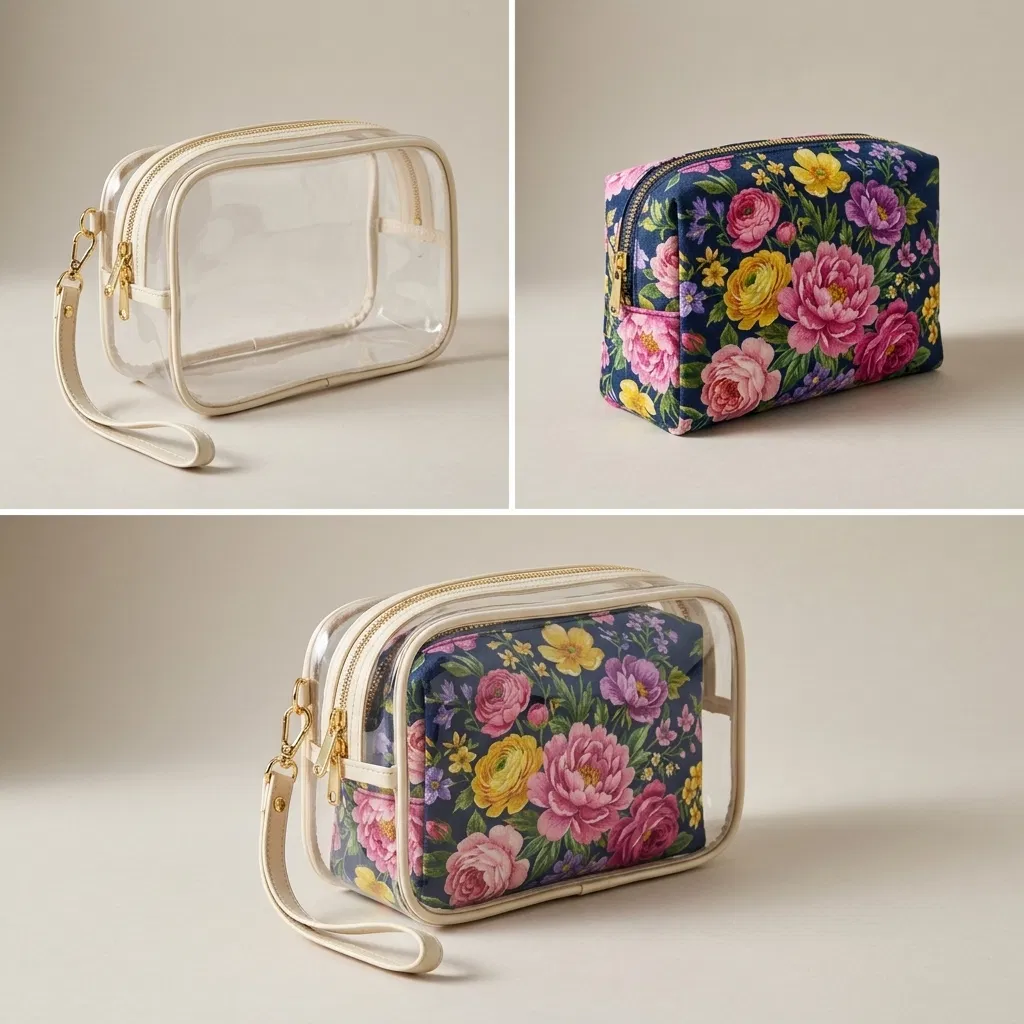 ST-109 Floral Detaylı Premium Mini Vanity Çanta