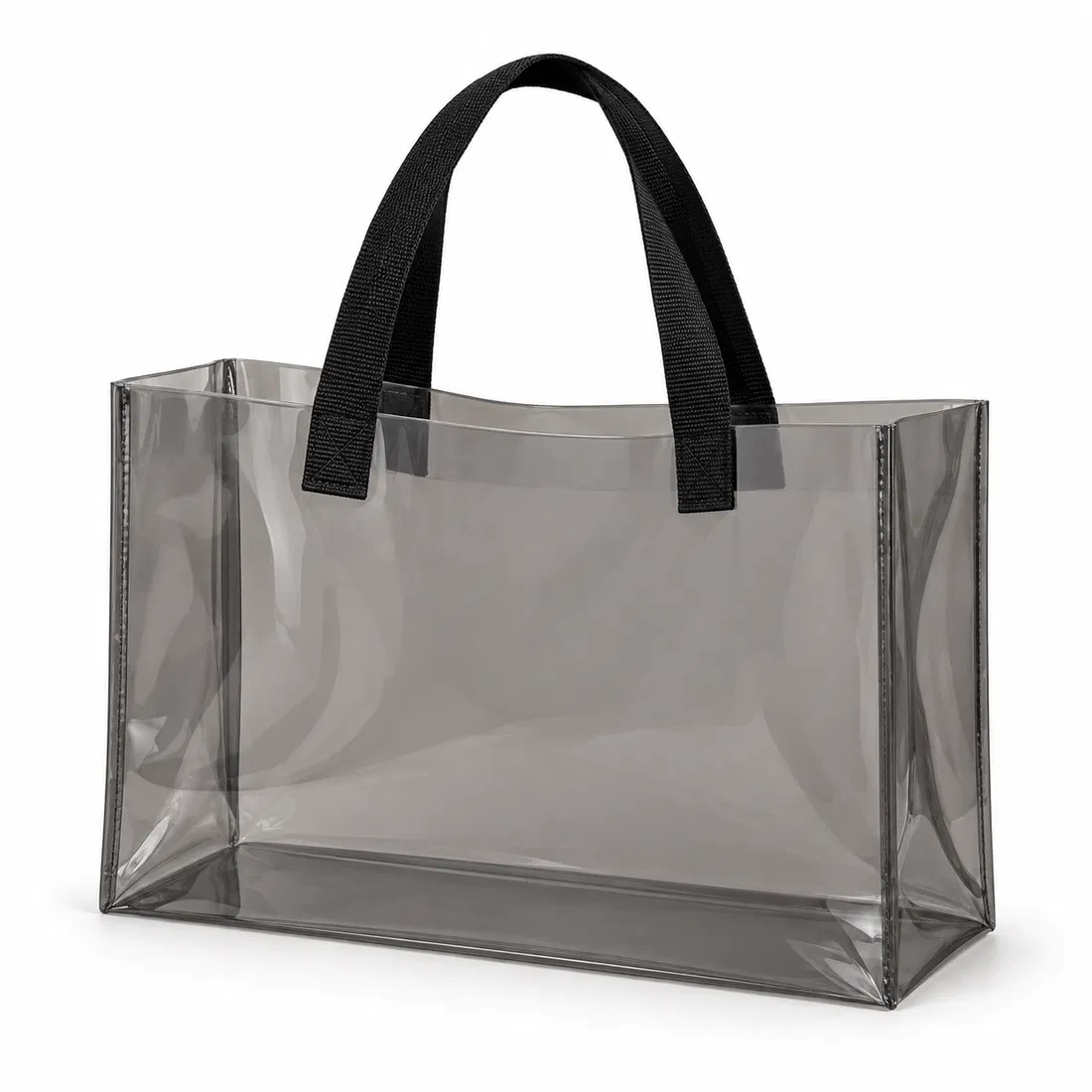 ST-112 Füme Şeffaf Tote Siyah Saplı