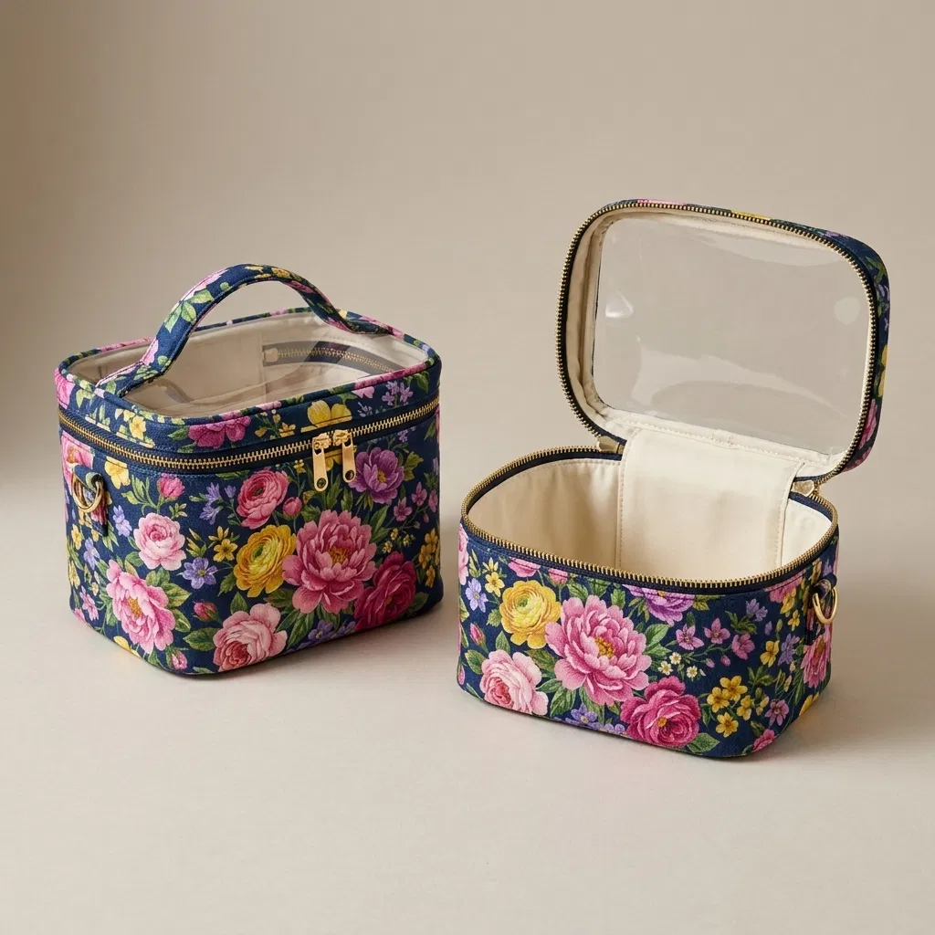 ST-127 Floral Vanity Kutu Kozmetik Çantası