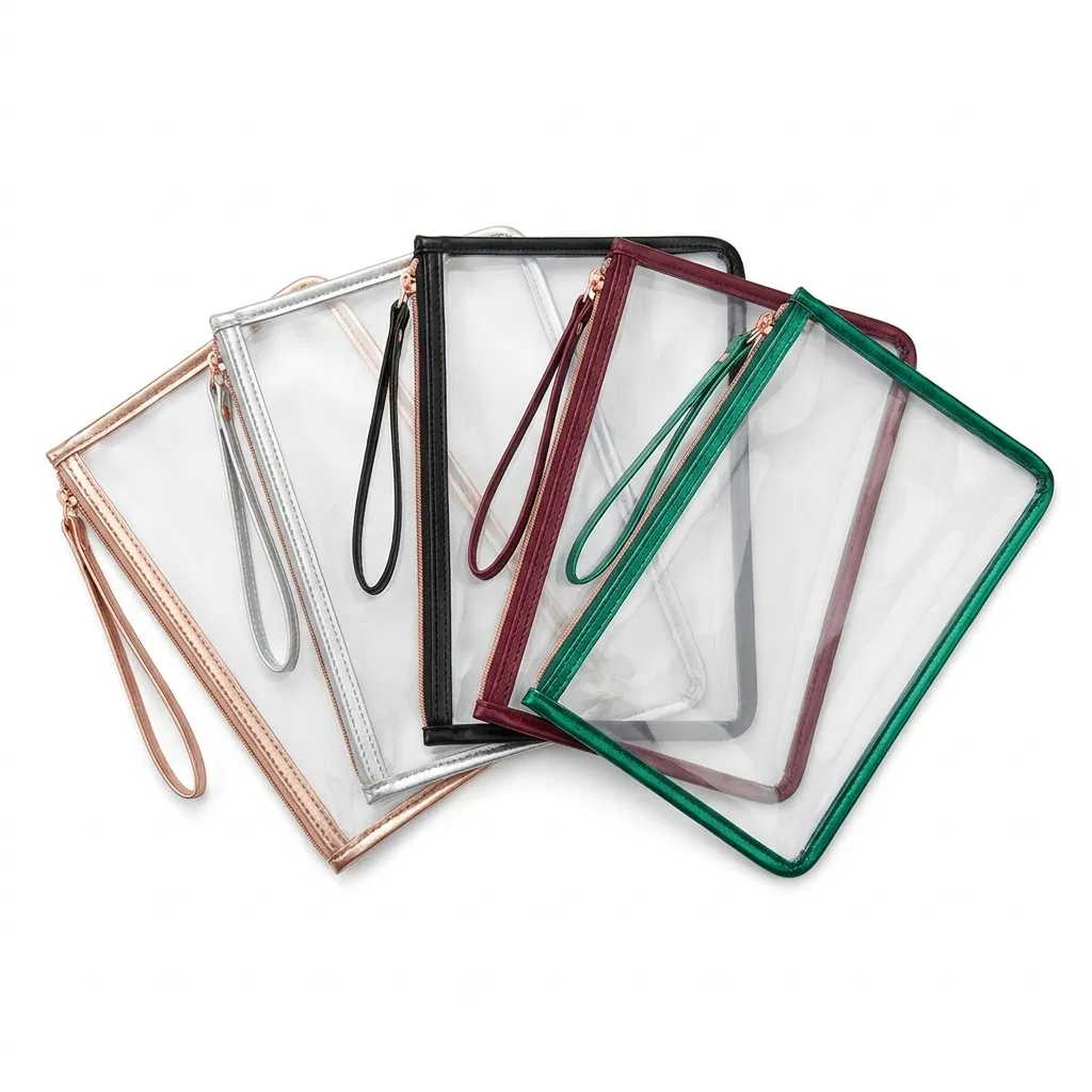 ST-129 Şeffaf Bilek Askılı Evrak Pouch 5 Renk