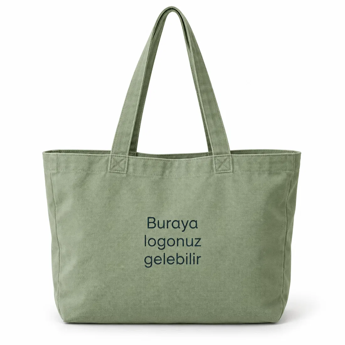 ST-140 Adaçayı Yeşili Ham Bez Tote Çanta