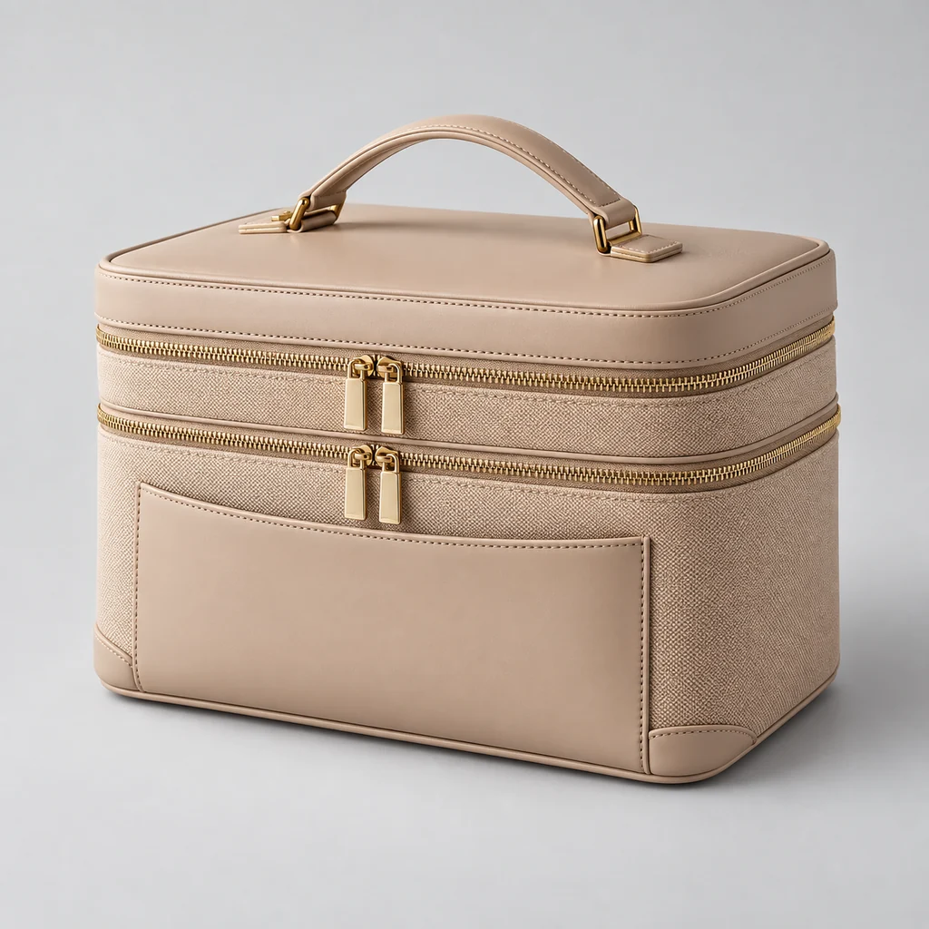 ST-203 Bej Çift Kat Kare Vanity Organizer