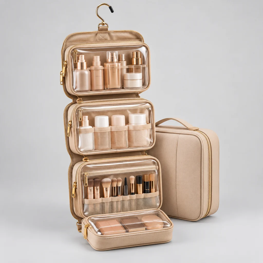 ST-207 Askılı 3 Katlı Seyahat Kozmetik Organizer