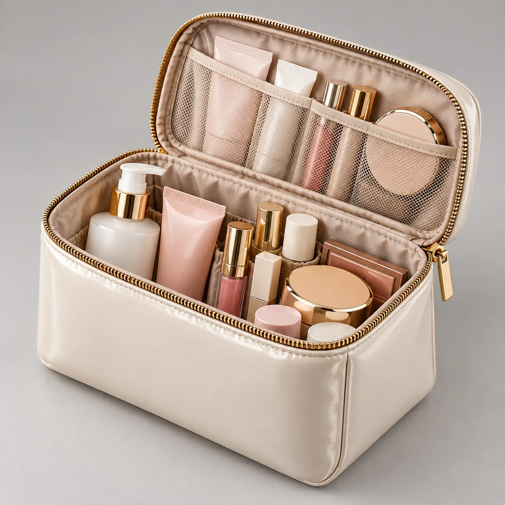 ST-211 Krem Derin Açılır Vanity Organizer