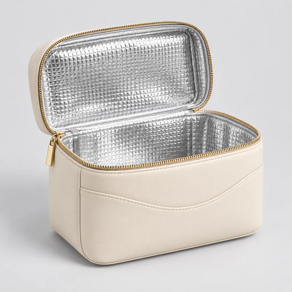 ST-219 Krem Isı Yalıtımlı Kutu Vanity Çanta